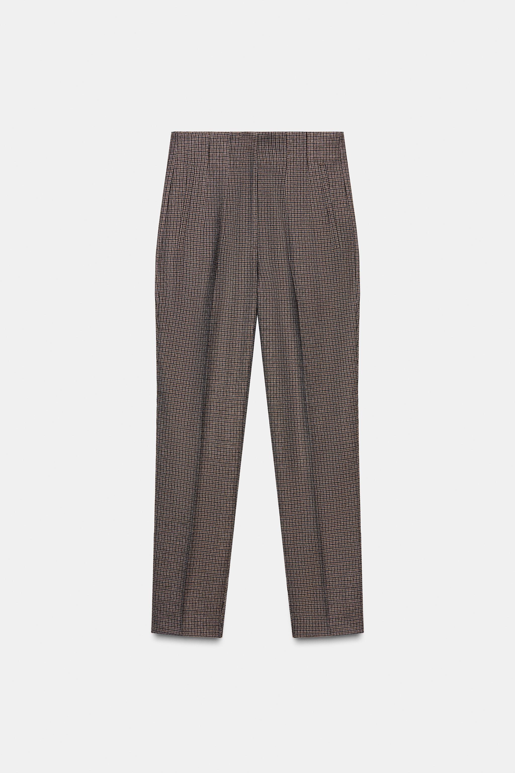 HIGH-WAISTED PLAID PANTS